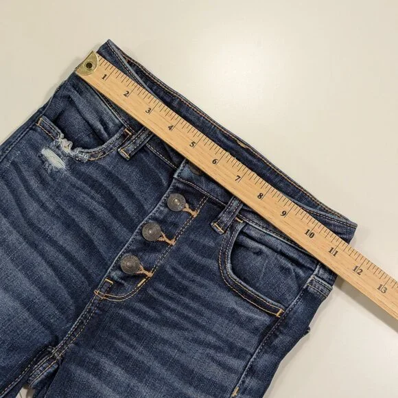 American Eagle Hi Rise Jeans Jegging with distressed details Super Stretch Skinn - Picture 9 of 15